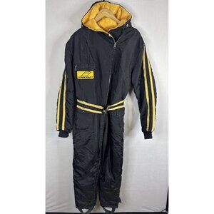 Starcraft Vintage Insulated Snowmobile Suit Men’s Large Black Yellow Hooded